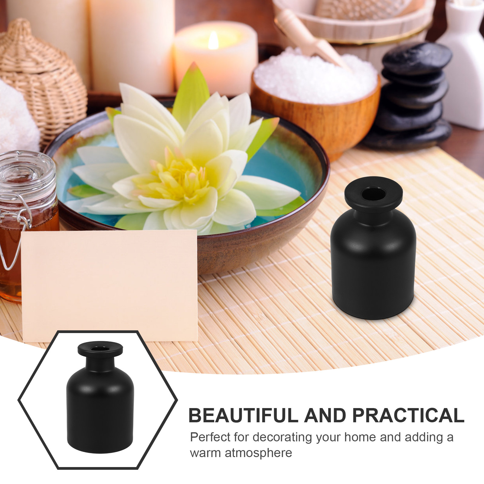 2Pcs 세련된 원통형 유리 디퓨저 병 100Ml 빈  - Home Fragrance Oil 리뷰 및 가격